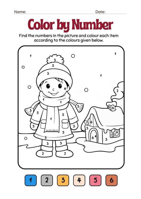 Color by Number, Digital Coloring Pages,Paint by Numbers for Kids